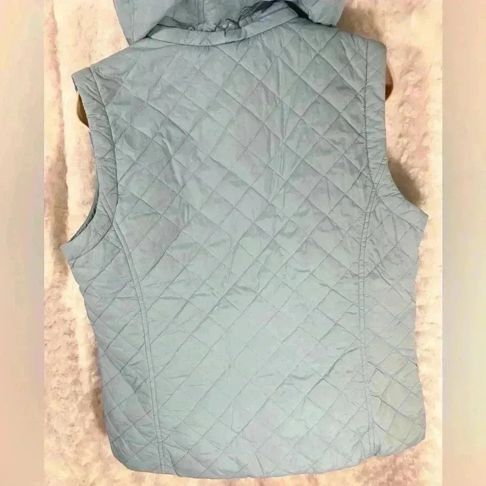 Sigrid‎ Olson Womens Lite Blue Hooded Quilted Vest - Picture 9 of 13
